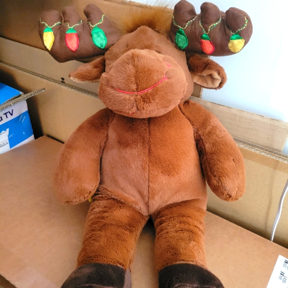 Build A Bear Collectors Limited Edition Retired Christmas Reindeer Moose Lights